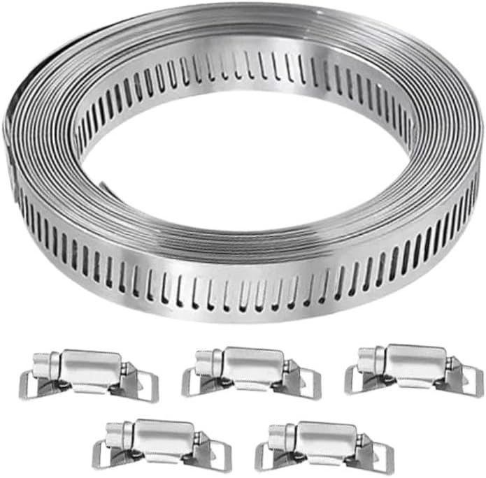 Hose Clamps Diy Screw Band With Fasteners Worm Gear Clip 12.7MM Width Garden Water Pipe 304 Stainless Steel Adjustable