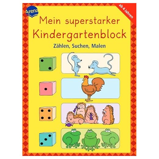 Zählen, Suchen, Malen: Mein superstarker KINDERGARTENBLOCK (Kleine Rätsel und Übungen für Kindergartenkinder)