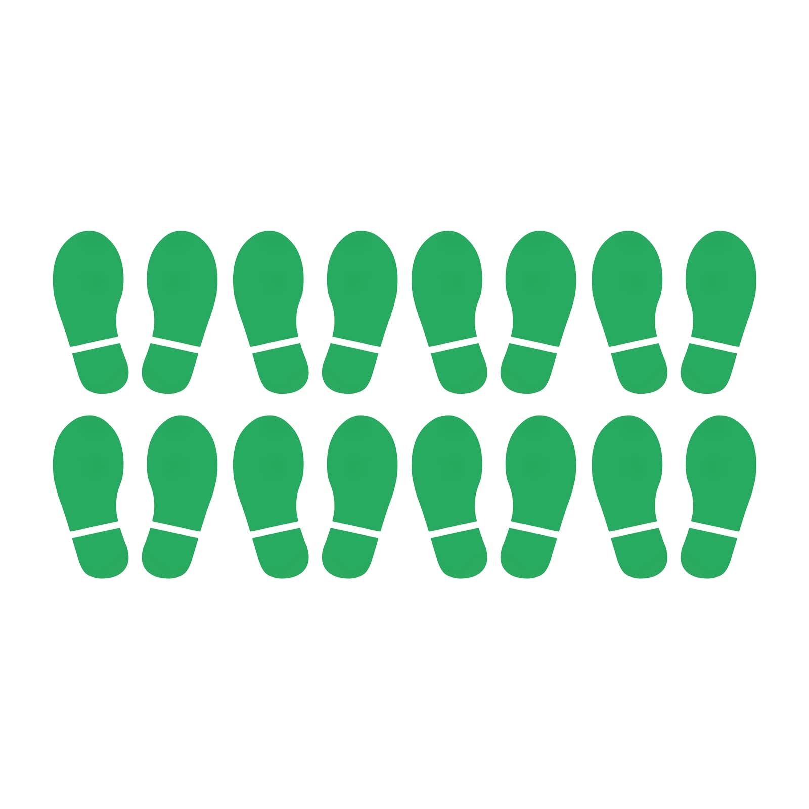 PATIKIL 6x2.5" Footprint Sticker, 8 works PVC Shoes Floor Decal Sign for Class Decor Stair Guide Green