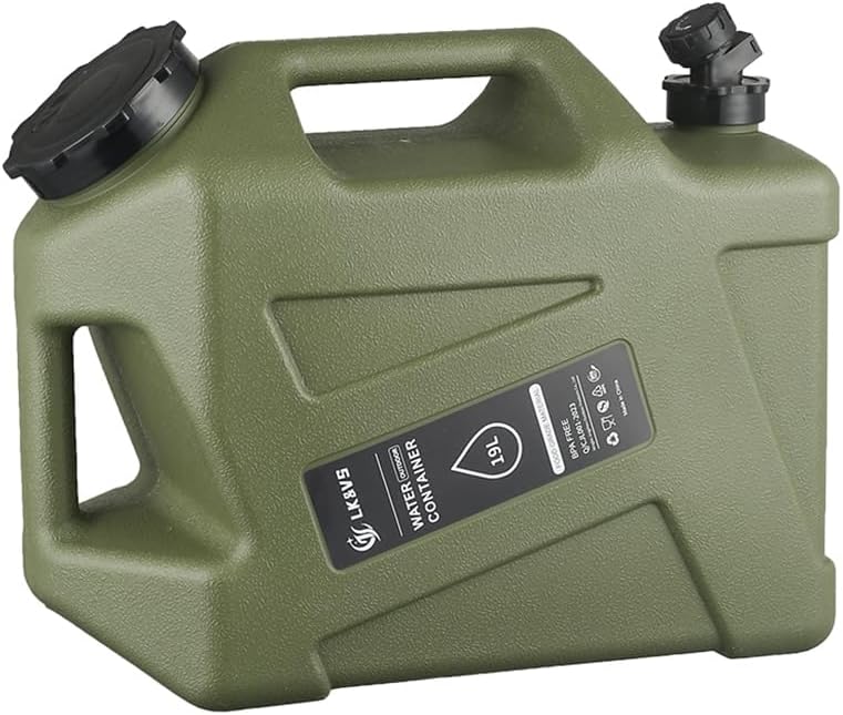 ASIEIT 19L Water Jug with Spigot Camping Water Container Leak-Proof Water Tank Large Capacity Water Storage Container Portable BBQ Supplies