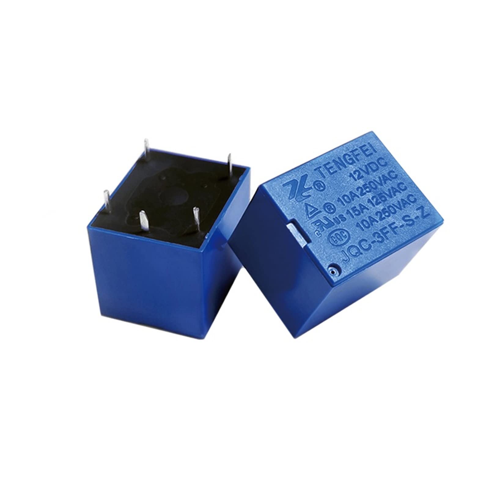 Relé T73 JQC-3FF-SZ 12VDC de 5 pines y 10A para control de circuitos electrónicos de potencia