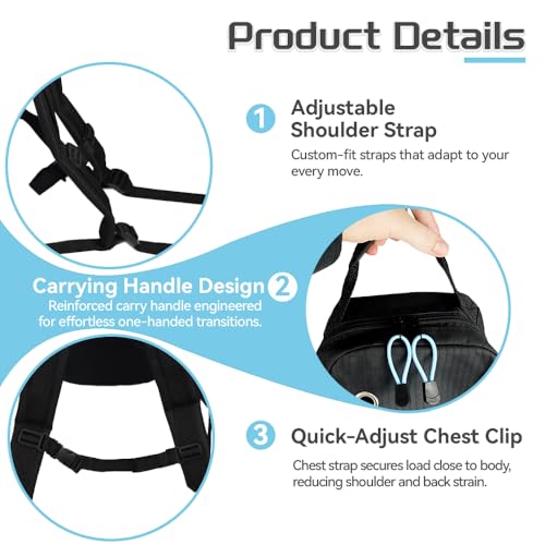 Portable Oxygen Tank Backpack for A, B(M6), C(M9), D, M2, Ml6, M7 Size Oxygen Cylinders, Durable Oxford Material with Chest Strap & Four Outlet Holes, Wheelchair Bag for Travel, Storage & Carry - Image 5