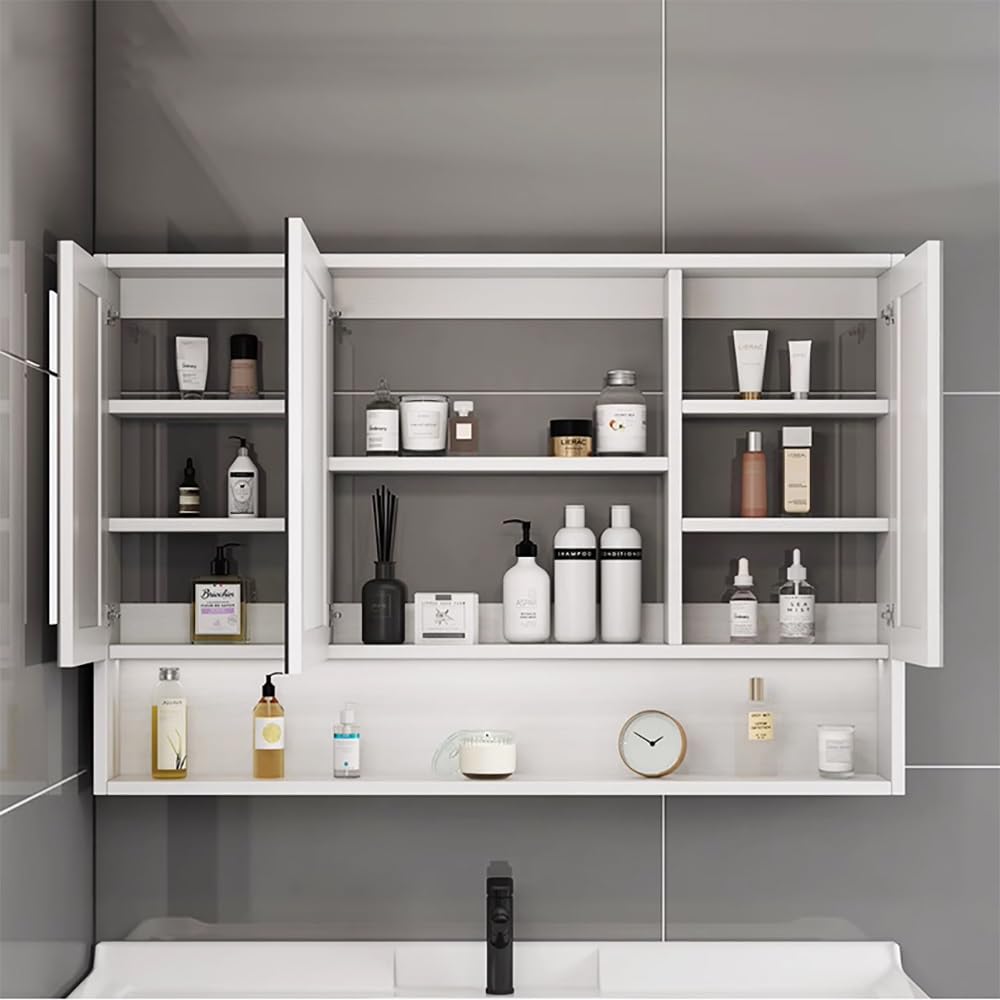 0019WY Armoire de Toilette avec Miroir Armoire Murale Rangement Salle