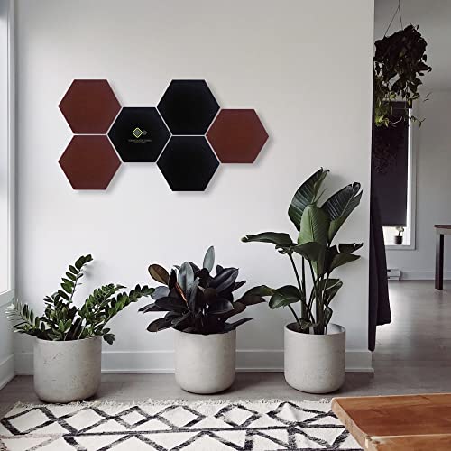 Image of YGM Acoustic Foams Professional Hexagon Acoustic Foam Panels, Absorption Panel, 12 X 12 X 1 inch High Density Edge Wall Tiles for Acoustic Treatment (Coffee Brown, Set of 5)