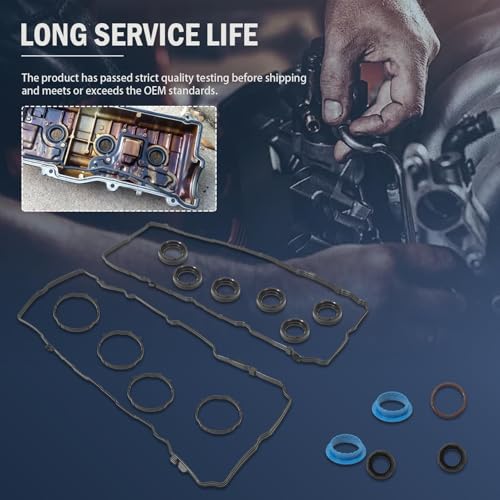 Image of VC1184G Engine Valve Cover Gasket Set fits Pacifica 2017-2022, Voyager 2020-2022, Durango 2016-2022, Ram 2019-2020, Grand Cherokee 2016-2019, Wrangler 2018, DOHC 24V with Grommets Replaces VS50919,