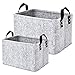 WEICHUAN Cestas de Almacenamiento para Juguete, 2 Cajas de Almacenaje Plegables para Revista Ropa, Fieltro Organizador por Habitación Infantil 23 * 33 * 20 y 29 * 39 * 25cm Gris