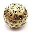 Solid Metal Ancient Brass D100