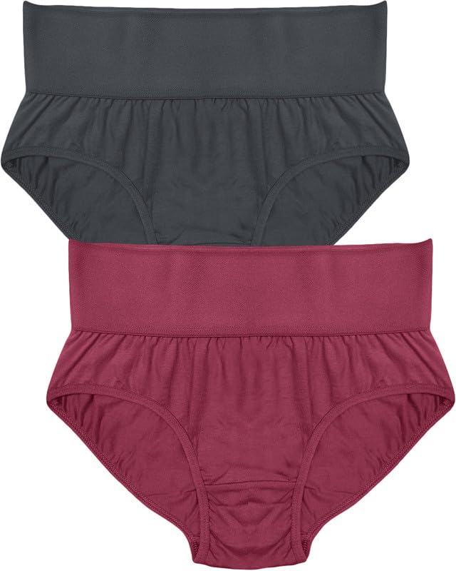 Soft & Comfy Hipster Panties for Women - Pack of 2, 100% Pure Cotton, Wide Elastic Waistband, Multicolor, Perfect for Everyday Wear-image-3