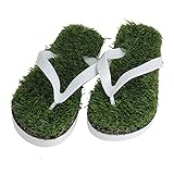 Yardwe Gras Floppt 1 Paar Künstlicher Rasen Gras-Flop Gras-Flops Gras-Slipper Die Flip-Flops Strandgras Sandale Strandgras-Flops Grasschuh