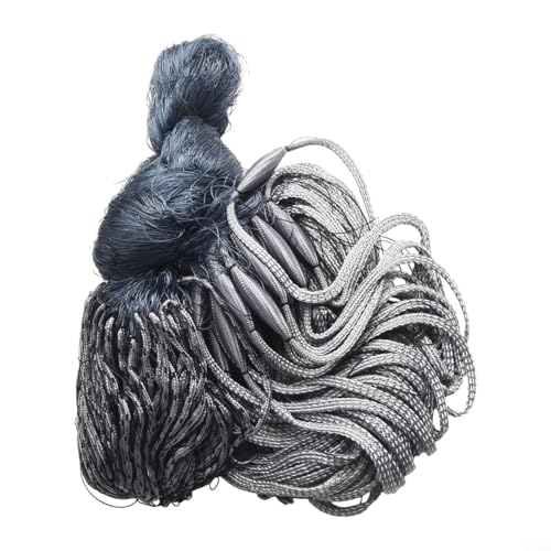 Feeshoppher Redes de pesca profissionais rede de emalhar de nylon de alta resistência 30 x 1,8 m leve portátil linha dupla reforçada rede de pesca com malha de 4 x 4 cm para pesca ao ar livre