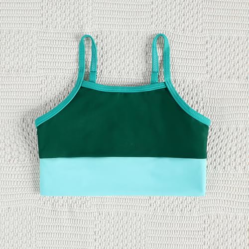 Image of Little Girl Swimsuit Casual Swimwear Kids Two Piece Color Block Bathing Suits Beach Bikini Set 3-12Years