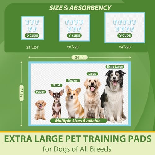 DEEP DEAR Extra Large Dog Pads 28"x34", 30 Count Thicker Puppy Pads XL, Super Absorbent Pee Pads for Dogs, Disposable Incontience Underpads for Doggies, Cats, Rabbits, Pups, Leak-Proof Pet Potty Mats - Image 7