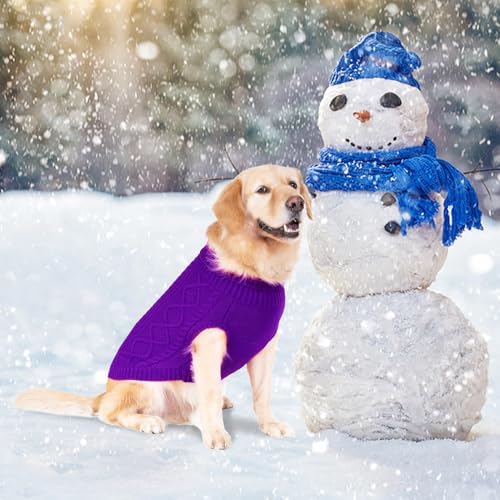 Image of BINGPET Dog Sweater for Large Dogs, Turtleneck Knitted Clothes