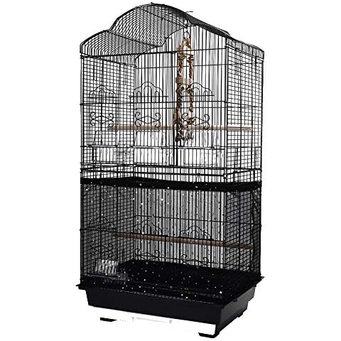 QBLEEV Vogelkäfigabdeckung, dehnbar, für Vogelkäfig, Nylon-Netz, Abdeckhaube, schwarz Cover