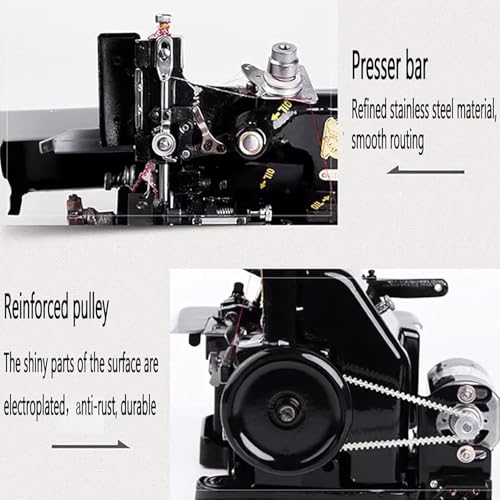 Máquina de coser Overlock de alta velocidad para dobladillo, 3000 puntadas/minuto, longitud de puntada ajustable, 3 opciones de puntada, potencia de 250 W, perfecta para costura en casa y proyectos de