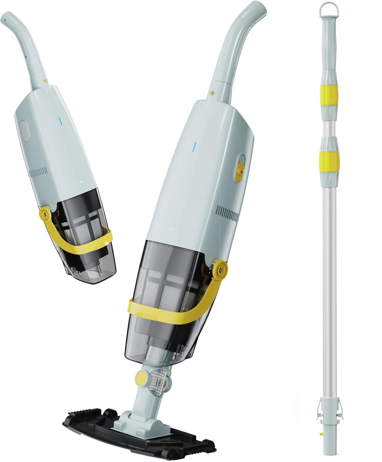 Lydsto S1 Aspirapolvere per Piscina Senza Fili con Asta Telescopica, Aspiratore Piscina a Batteria Lavora 60 Minuti, Aspirazione 18GPM, per Piscine fuori terra SPA