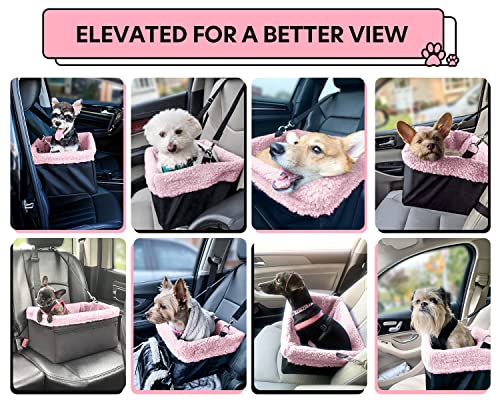 UNICITII Hunde-Autositz für kleine Hunde, Erhöhter Hundesitz für Hunde Welpenautositz Hundeaussicht, Haustierautositz für Vorder- und Rücksitz