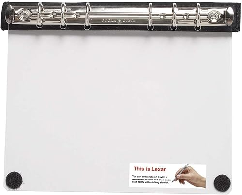 Fundas tácticas para cuadernos con clip desmontable de 6 anillas (para papel de 6 orificios, 4 x 7 pulgadas), con hoja Lexan