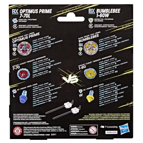 Image of Beyblade X Transformers Collab Optimus Prime 7-70L & Bumblebee 1-60W