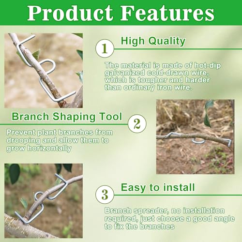 YeahBoom 90PCS 8cm Aststütze für Obstbäume,Spreizeraststütze für Obstbäume,Astspreizer für Obstbäume Metall,Astzieher Halter für Obstzweige,M Förmiger Astspreizer,Astklammern Metall für Gartenzweige