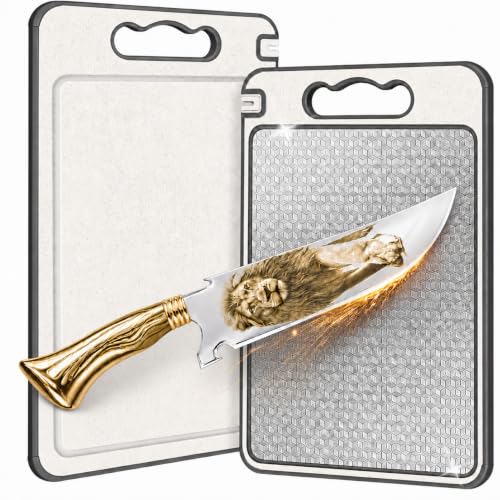 Tábua de Corte Inox para Cozinha Dupla Face Aço Inoxidável e PP, Superfície Higiênica para Carnes e Vegetais, Afiador Integrado, Canaletas Antirrespingo, Base Antiderrapante e Alça Ergonômica