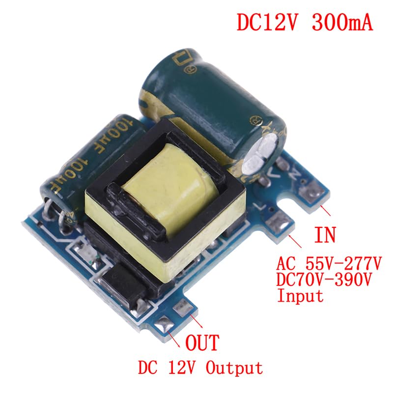Жакын план view of the AC-DC Converter Board with input and output terminals labeled