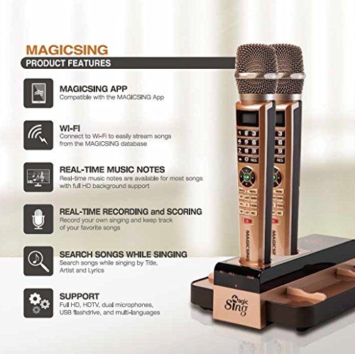 2018 Magic Sing E5 WiFi Two Wireless Karaoke Mics Free 12K English songs