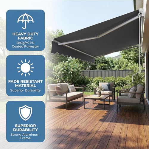 Auvent de terrasse résistant intempéries abri soleil imperméable 200 x 150 cm - 4