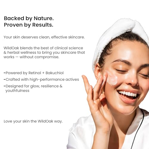 Image of WILD OAK 1% Retinol Bakuchiol Ceramides Face Serum | Anti-Aging, Brightening & Skin Texture Improvement | Boosts Collagen & Restoration | Bakuchiol Is Powerful For Skin Barrier & Gentle On Skin |30Ml