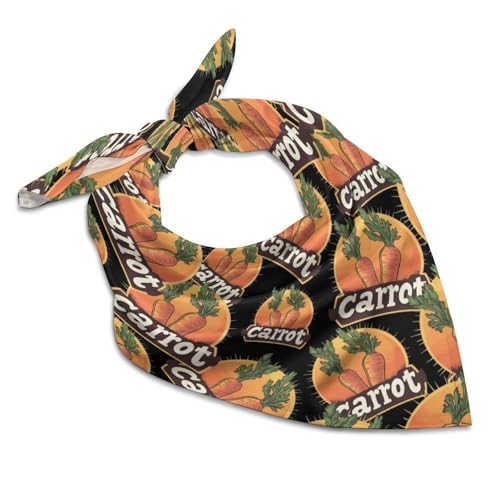 Sunset Vintage Carrot Womens Kerchief Silk Hair Bandanas Scarf Square Satin Head Scarves