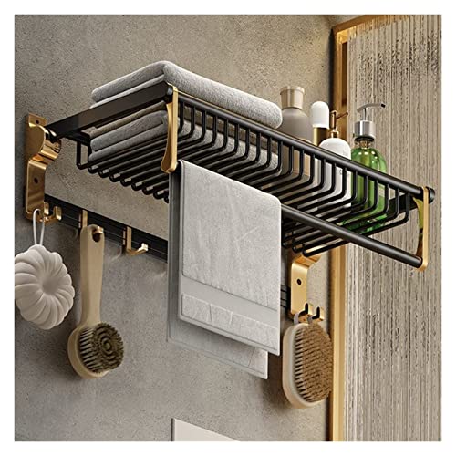 Porte-serviettes mural et étagère de salle de bain de 50 cm