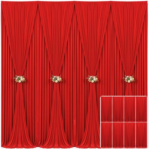 8 Panels Red Backdrop Curtain for Parties
