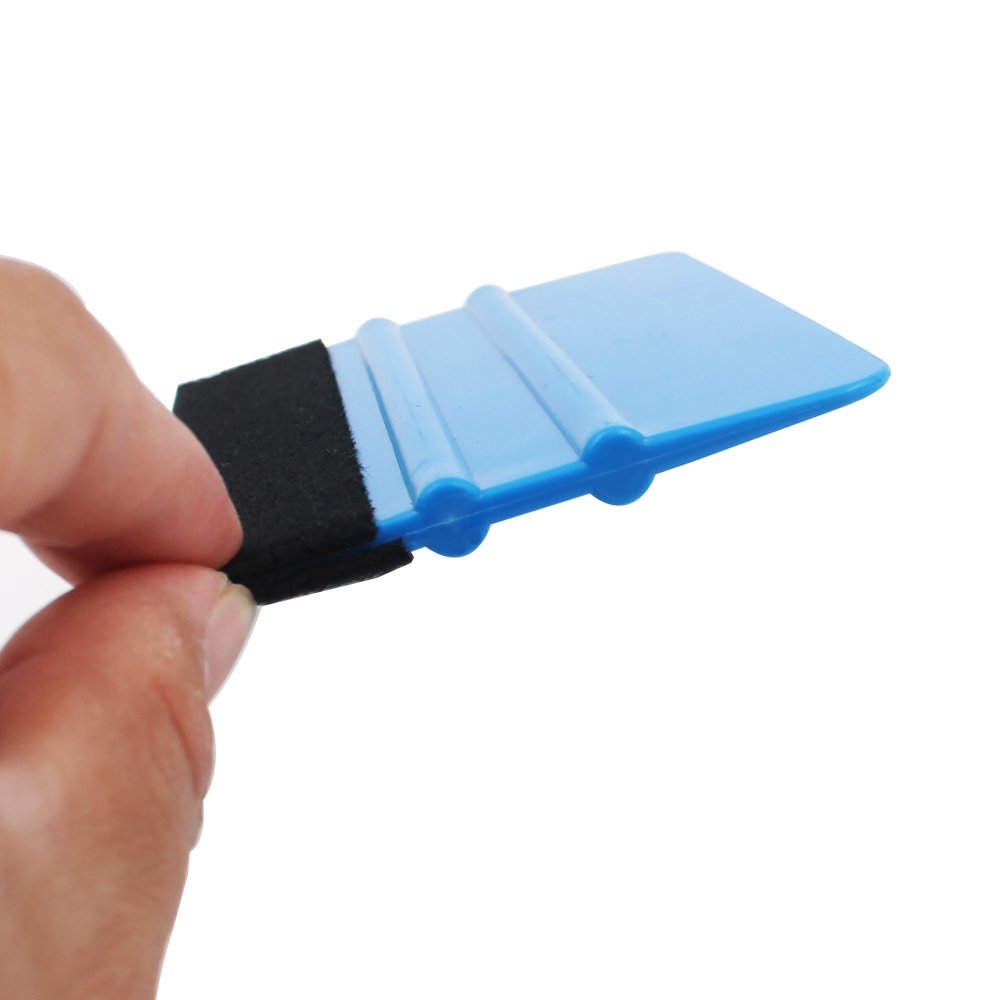 2-Pack 4" Felt Edge Squeegees For Vinyl Wrap & Window Tint Application - Blue, Compatible With 3M, Avery, Oracal