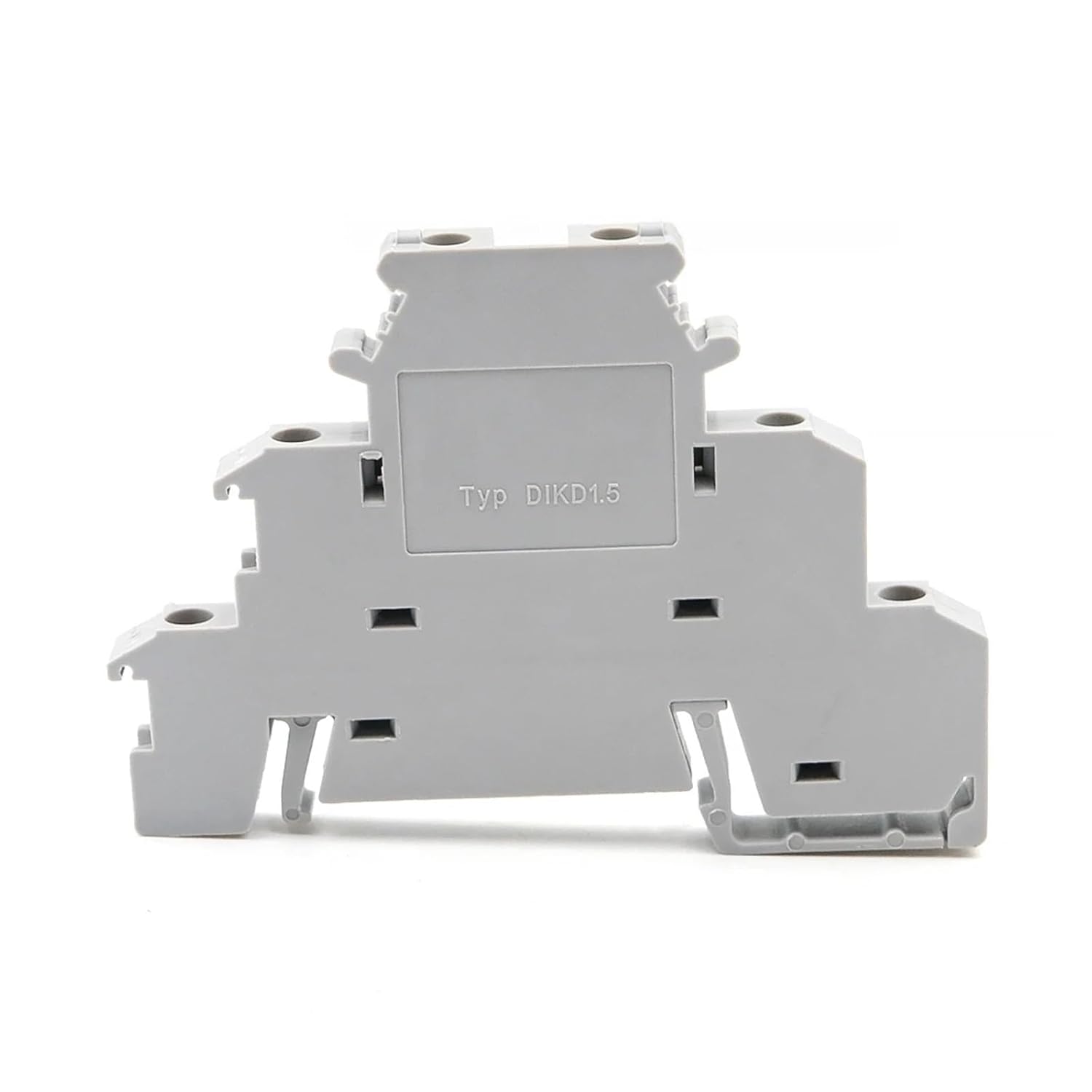 50Pcs DIN Rail Terminal Block DIKD 1.5, 1.5mm² 3-Tier Screw Clamp for C45/DZ47 Breakers & Industrial Control Cabinet