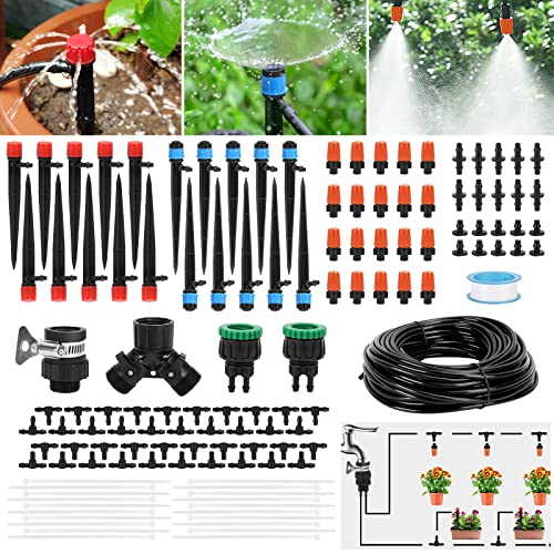Valinks Drip Irrigation Kit, 82Ft Greenhouse Micro Automatic Irrigation System Misting Plant Watering System With 1/4 Inch Blank Distribution Tubing Hose Nozzle Sprinkler For Garden Patio Lawn #TOP6
