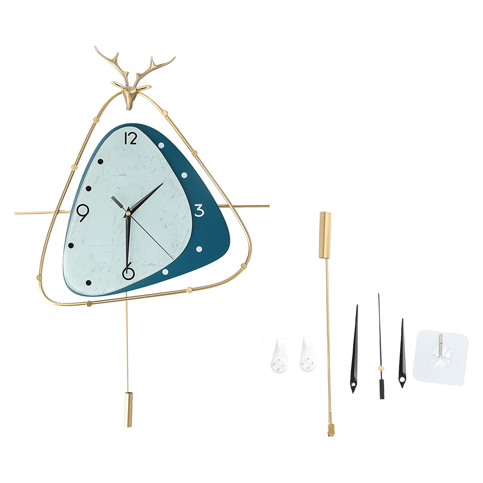 Horloge murale luxe avec pendule tête de cerf moderne en métal chic