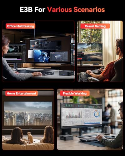 NiPoGi E3B Mini PC AMD Ryzen 5 7430U(up to 4.3GHz 6C/12T) Mini Computer 16GB DDR4 512GB M.2 SSD Mini PC Windows 11 Pro 4K Triple Display/WiFi 6/BT5.2/USB3.2 Mini Desktop Computer for Office/Business