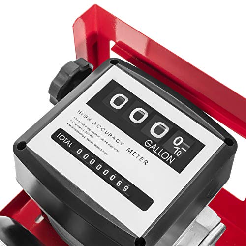 Stkusa Stark 110V Electric Diesel Oil Fuel Transfer Pump W/Meter + Discharge Hose & Nozzle Set, Red (21110) #TOP1