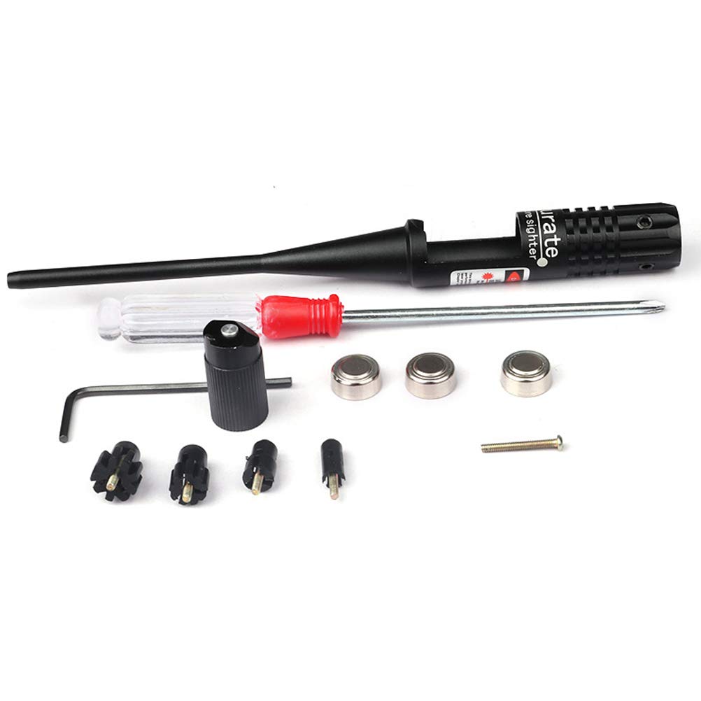 Laser-Bore Sighter Kit, Bore Sight Kit Bore Sighter Red Boresighter pour fusils de pistolet de calibre .22 à .50 Hunting Bore Sighter