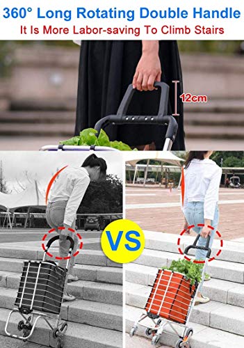 Einkaufstrolley, faltbarer Einkaufswagen auf Rädern, großer und leichter Einkaufstrolley mit abnehmbarer Tasche… – Bild 5