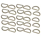 Gewicht: 57g sourcing map 25 Stück 25mm D-Ringe Halbringe geschweißt Zinklegierung Flach Ring Bronzeton DE de