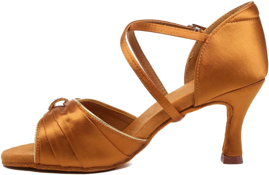 HROYL Vrouwen Latin Dance Enkellaarsjes Lace Up Lage Hak