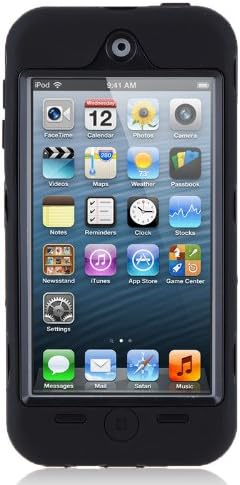 i-Blason ArmorBox Series for iPod Touch 5th Generation iTouch 5 5G Hybrid 3 Layer Silicone Case with Hard Shell Inside Case With Built In Touch Screen Protector Film Case - Black