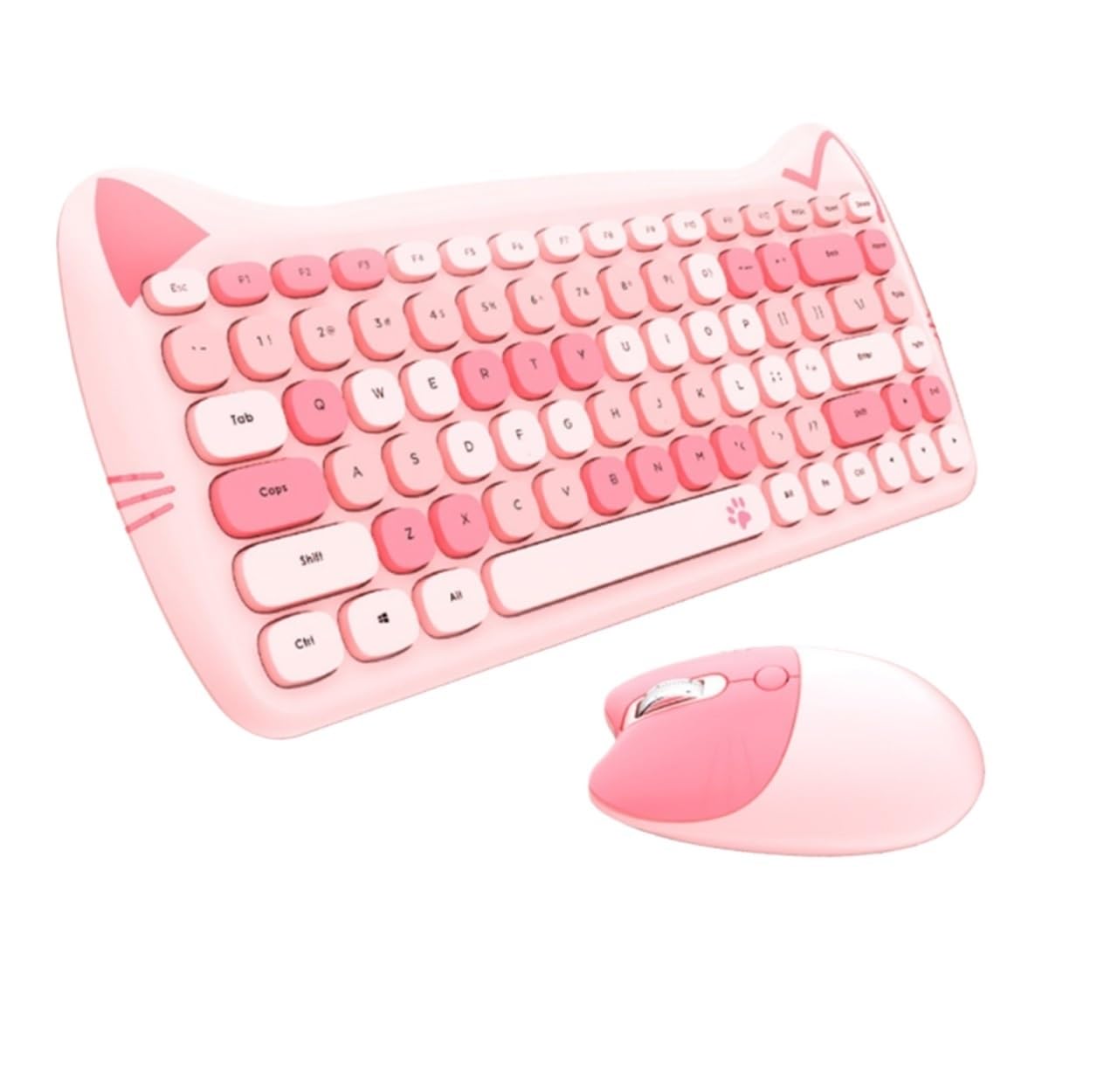 Klawiatury I Myszy Zestaw Klawiatury I Myszy Okrągłe Klawisze Zestaw Klawiatury I Myszy Stylowy, Wielofunkcyjny Na Komputer Stacjonarny Zestawy Klawiatura I Mysz(Pink)
