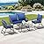 YITAHOME 4-Piece Patio Furniture Wicker Outdoor Bistro Set, All-Weather Rattan Conversation Loveseat Chairs for Backyard, Balcony and Deck with Soft Cushions and Metal Table (Navy Blue)