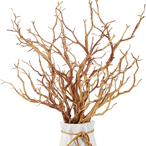 8 Pieces Artificial Plastic Stems Artificial Twigs and Branches Manzanita Branches Tree Branches for Valentine's Day Wedding Party Various Festivals Home Hotel Decoration (Coffee)