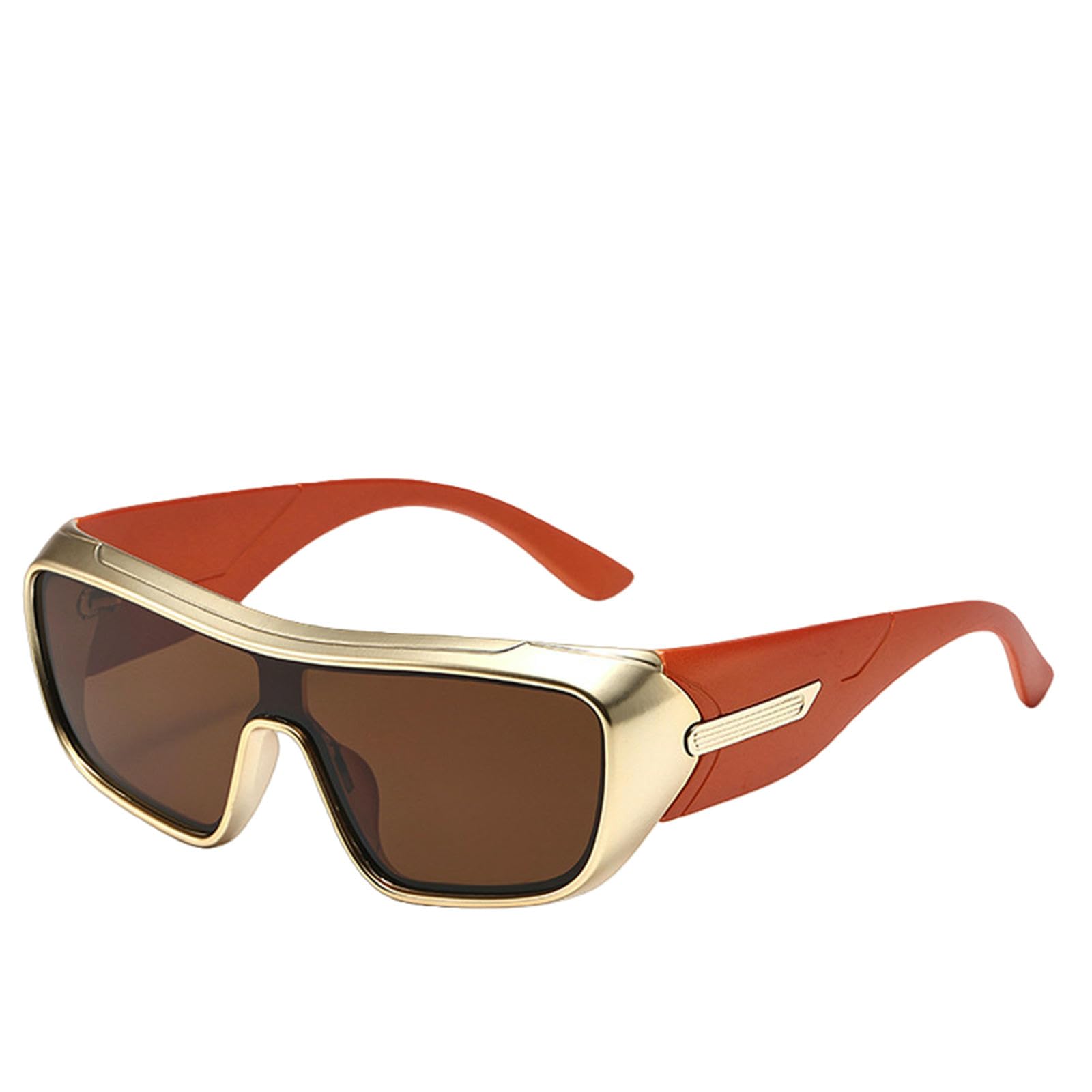 Gyios sunglasses Luxury Women Men Glasses Steampunk Fashion-gold-rimmed Orange-leg Tea