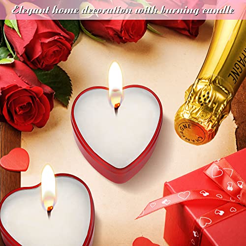 Vesici 6 Pieces Heart Shaped Candle Tin Sealed Empty Candle Jars Candle Containers Cans With Lids For Making Candles Heart Box For Mother's Day Candy Boxes Candies Presents Home Supplies (Red) #TOP6