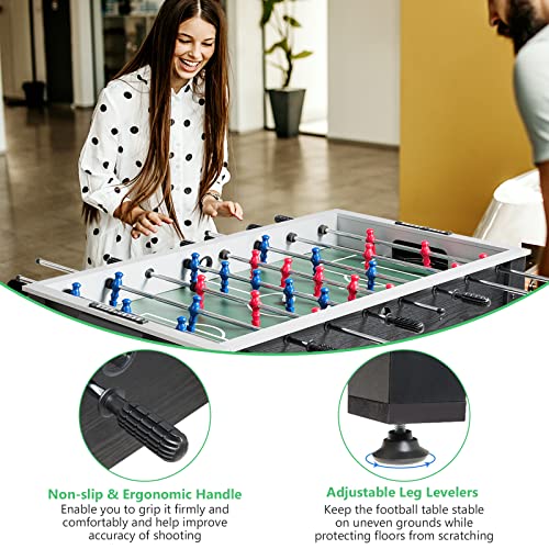 Gymax 48” Foosball Table, Arcades Soccer Game Table For Multiplayer With 2 Balls, Score Keepers Wooden Competition Sized Foosball Table For Adults And Kids (Black) #TOP2