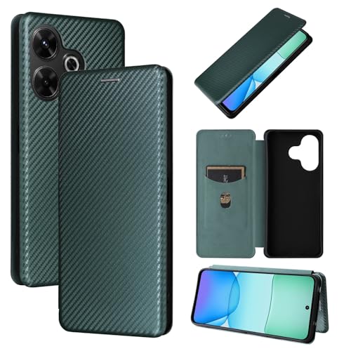Coque Xiaomi Redmi 13 4G et Note13R 5G Étui à Rabat Antichoc PC Vert